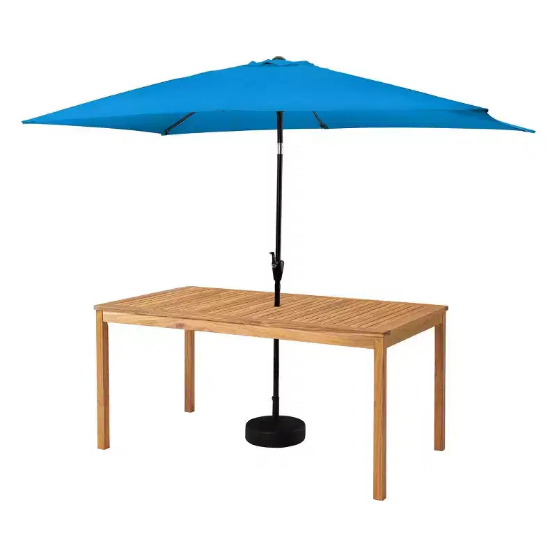 Alaterre Furniture 6pc Outdoor Patio Dining Set, Okemo Table with 10' Rectangular Umbrella