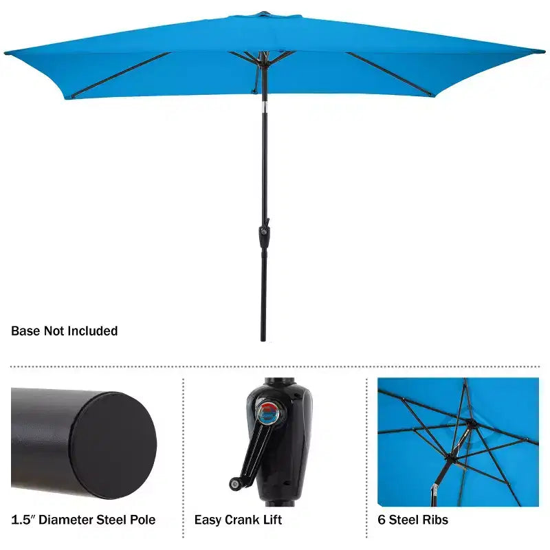 Alaterre Furniture 6pc Outdoor Patio Dining Set, Okemo Table with 10' Rectangular Umbrella