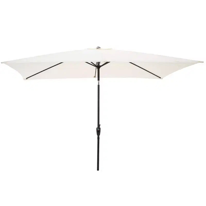 Alaterre Furniture 8pc Outdoor Patio Dining Set, Okemo Table with 10' Rectangular Umbrella
