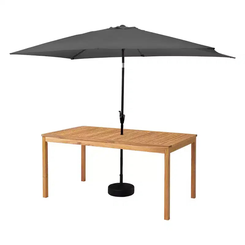 Alaterre Furniture 8pc Outdoor Patio Dining Set, Okemo Table with 10' Rectangular Umbrella