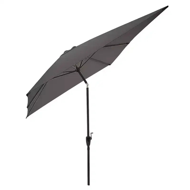 Alaterre Furniture 8pc Outdoor Patio Dining Set, Okemo Table with 10' Rectangular Umbrella