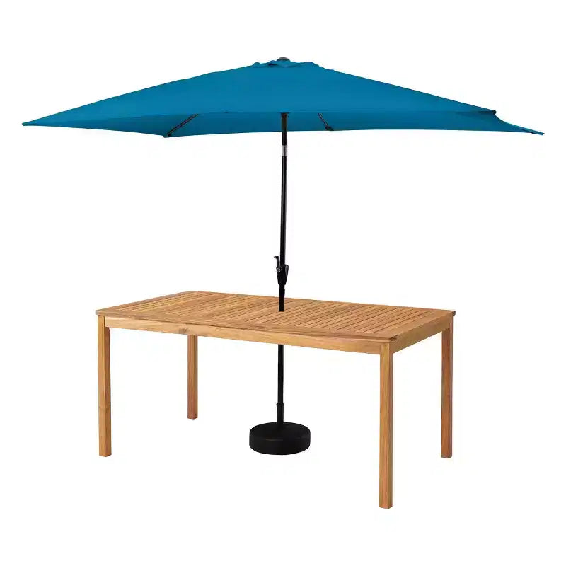 Alaterre Furniture 8pc Outdoor Patio Dining Set, Okemo Table with 10' Rectangular Umbrella