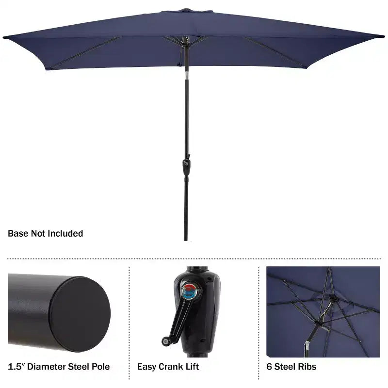 Alaterre Furniture 8pc Outdoor Patio Dining Set, Okemo Table with 10' Rectangular Umbrella