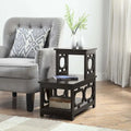 2 Step Chairside End Table - Espresso, White, Black - Multi-Person Use