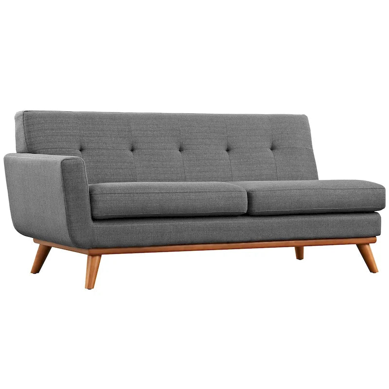 Divanetto Imbottito Moderno Mid-century Lato Sinistro, Azure