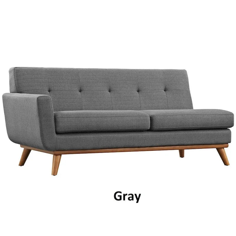 Divanetto Imbottito Moderno Mid-century Lato Sinistro, Azure