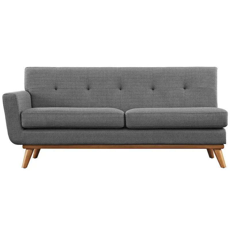 Divanetto Imbottito Moderno Mid-century Lato Sinistro, Azure