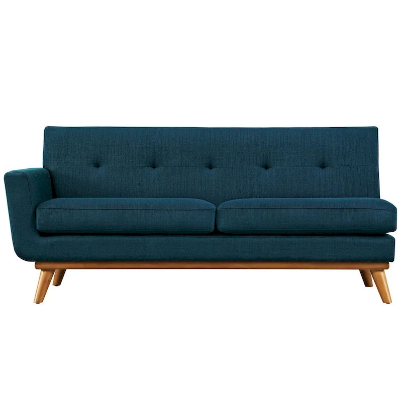 Divanetto Imbottito Moderno Mid-century Lato Sinistro, Azure