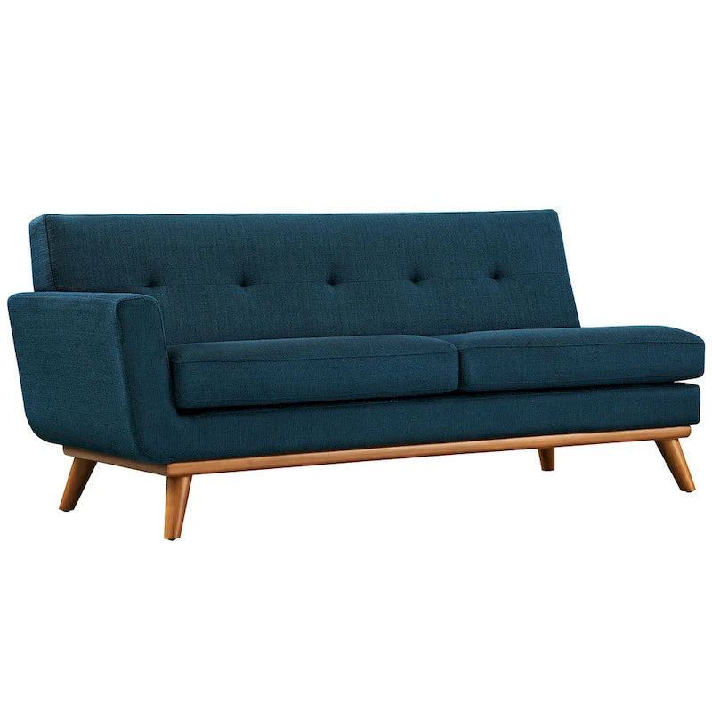 Divanetto Imbottito Moderno Mid-century Lato Sinistro, Azure