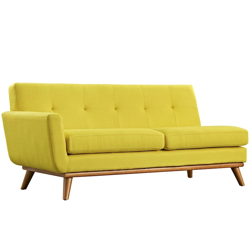 Divanetto Imbottito Moderno Mid-century Lato Sinistro, Azure