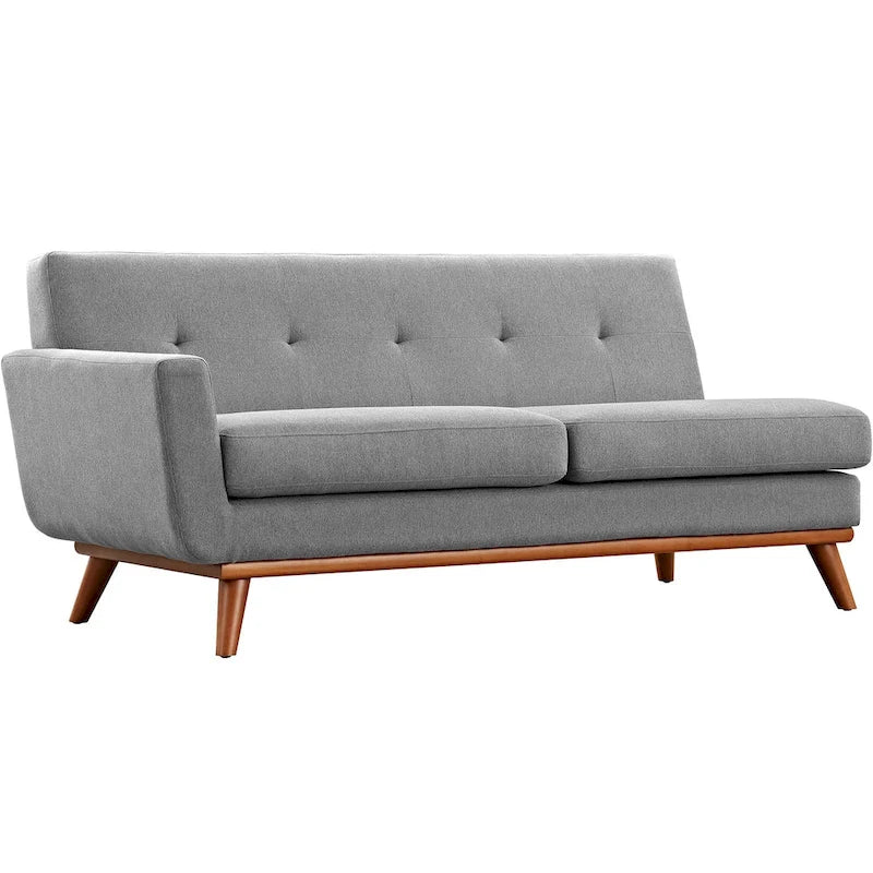 Divanetto Imbottito Moderno Mid-century Lato Sinistro, Azure