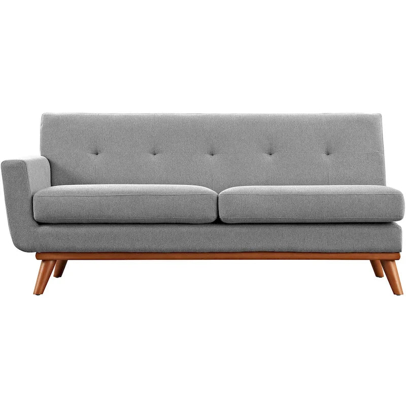 Divanetto Imbottito Moderno Mid-century Lato Sinistro, Azure