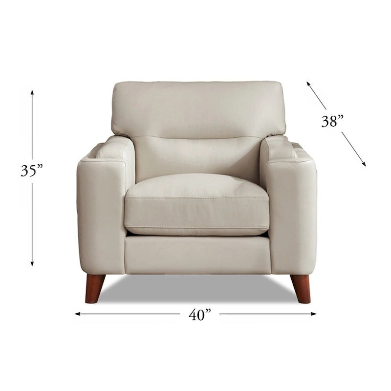 Sedia in Pelle Primo Fiore Hydeline Elm con Piume, Memory Foam e Molle
