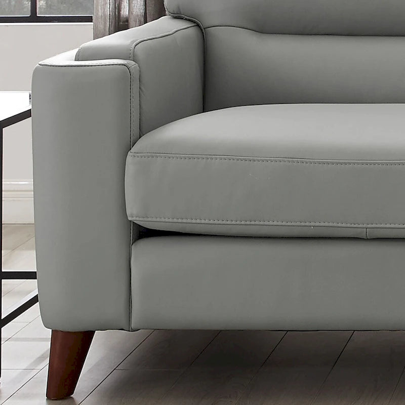 Sedia in Pelle Primo Fiore Hydeline Elm con Piume, Memory Foam e Molle