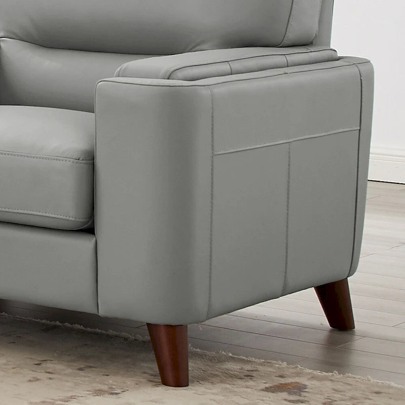 Sedia in Pelle Primo Fiore Hydeline Elm con Piume, Memory Foam e Molle
