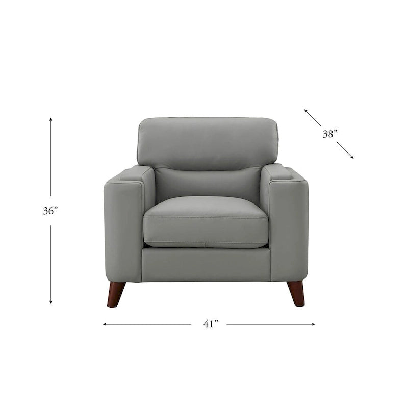 Sedia in Pelle Primo Fiore Hydeline Elm con Piume, Memory Foam e Molle