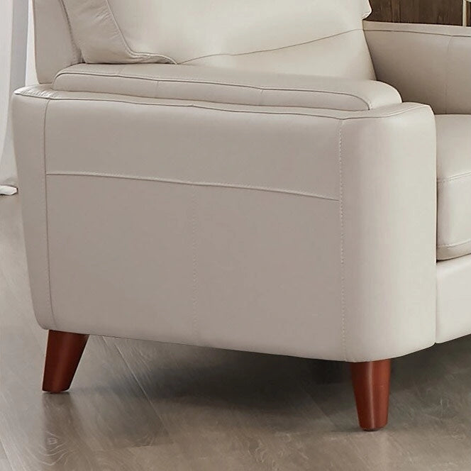 Sedia in Pelle Primo Fiore Hydeline Elm con Piume, Memory Foam e Molle