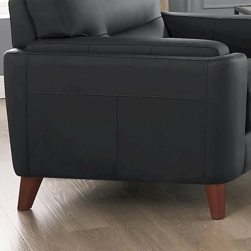 Sedia in Pelle Primo Fiore Hydeline Elm con Piume, Memory Foam e Molle