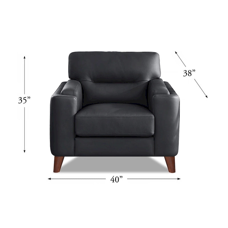Sedia in Pelle Primo Fiore Hydeline Elm con Piume, Memory Foam e Molle