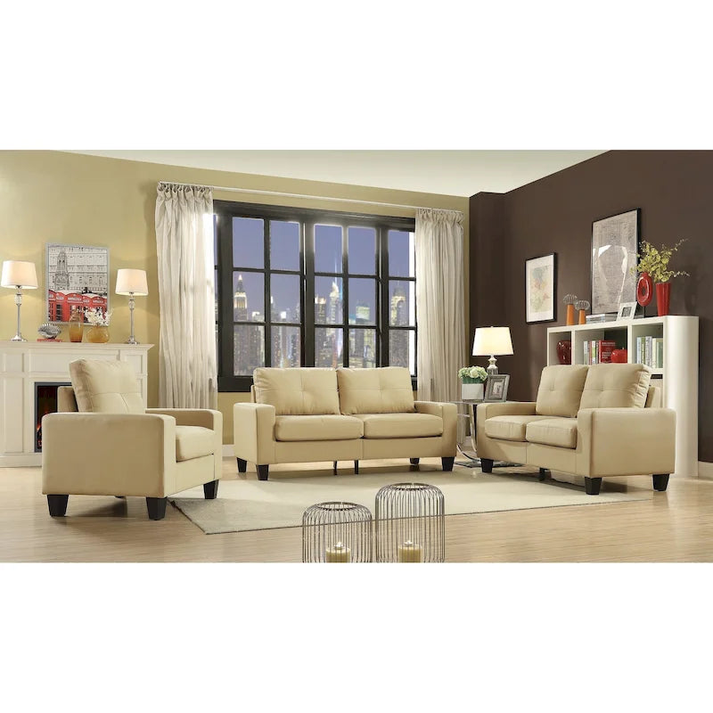 Divano Newbury a braccioli svasati in ecopelle, larghezza 58 pollici - 32L x 58P x 36A