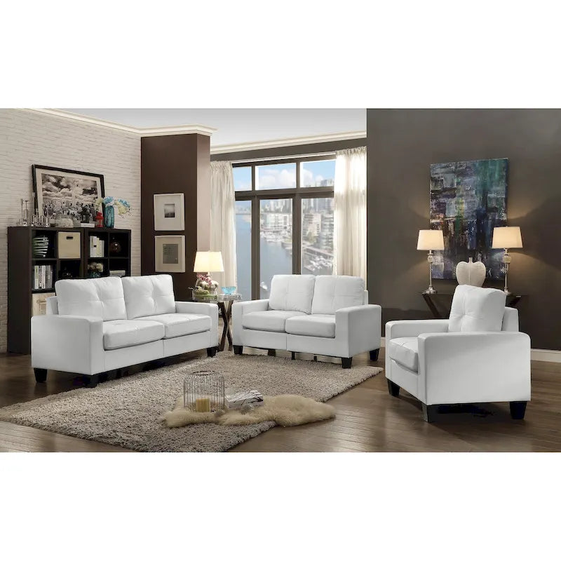 Divano Newbury a braccioli svasati in ecopelle, larghezza 58 pollici - 32L x 58P x 36A