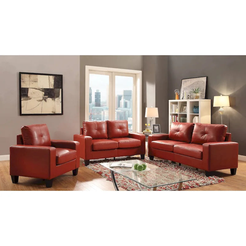 Divano Newbury a braccioli svasati in ecopelle, larghezza 58 pollici - 32L x 58P x 36A