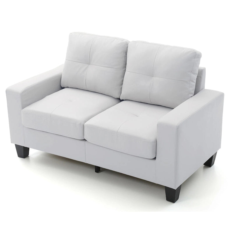 Divano Newbury a braccioli svasati in ecopelle, larghezza 58 pollici - 32L x 58P x 36A
