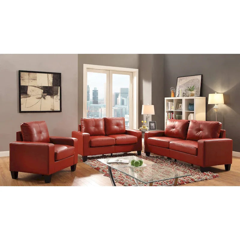 Divano Newbury a braccioli svasati in ecopelle, larghezza 58 pollici - 32L x 58P x 36A