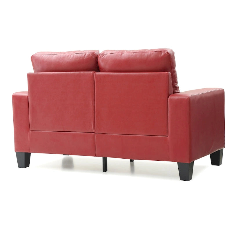 Divano Newbury a braccioli svasati in ecopelle, larghezza 58 pollici - 32L x 58P x 36A