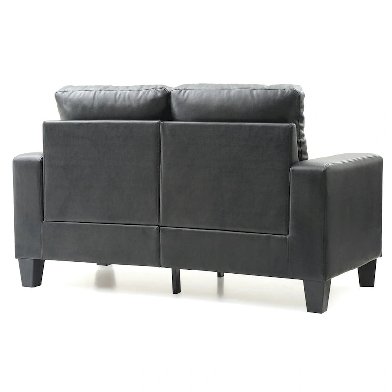 Divano Newbury a braccioli svasati in ecopelle, larghezza 58 pollici - 32L x 58P x 36A