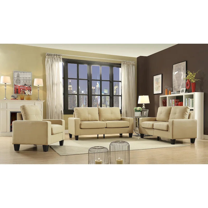 Divano Newbury a braccioli svasati in ecopelle, larghezza 58 pollici - 32L x 58P x 36A