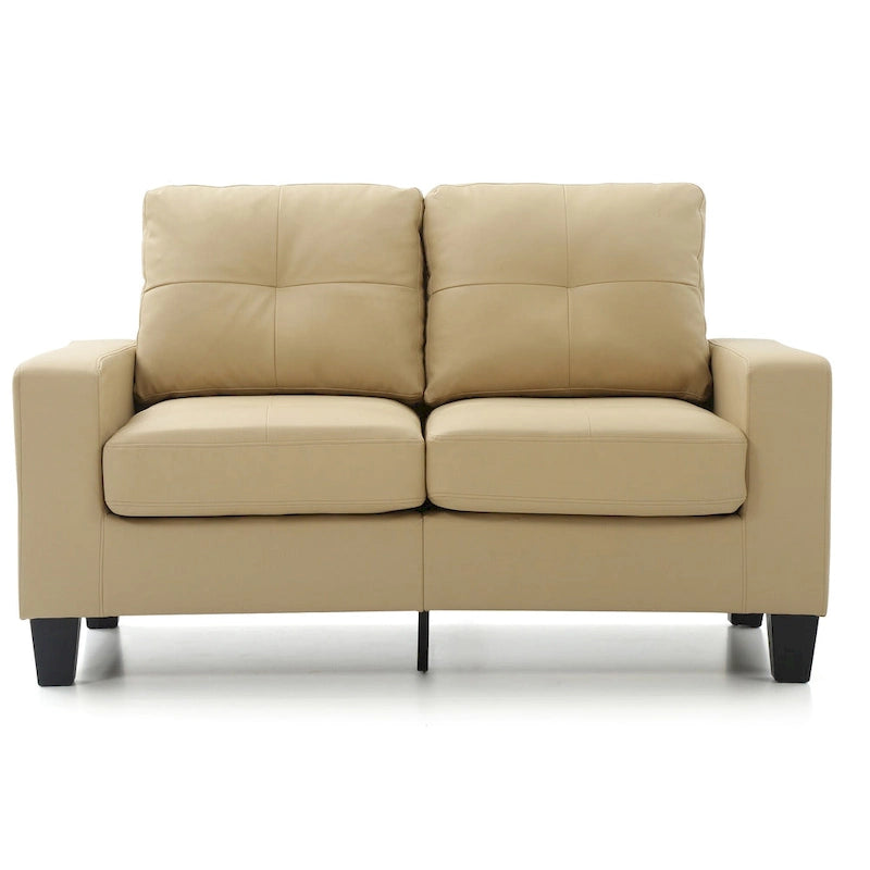 Divano Newbury a braccioli svasati in ecopelle, larghezza 58 pollici - 32L x 58P x 36A