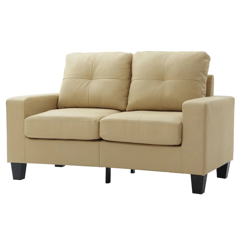 Divano Newbury a braccioli svasati in ecopelle, larghezza 58 pollici - 32L x 58P x 36A