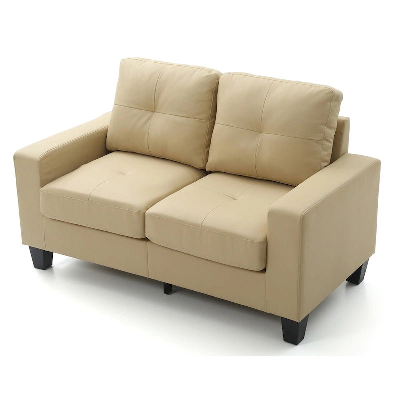 Divano Newbury a braccioli svasati in ecopelle, larghezza 58 pollici - 32L x 58P x 36A