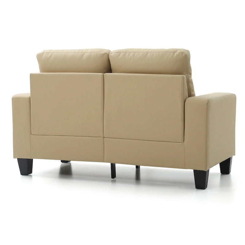 Divano Newbury a braccioli svasati in ecopelle, larghezza 58 pollici - 32L x 58P x 36A