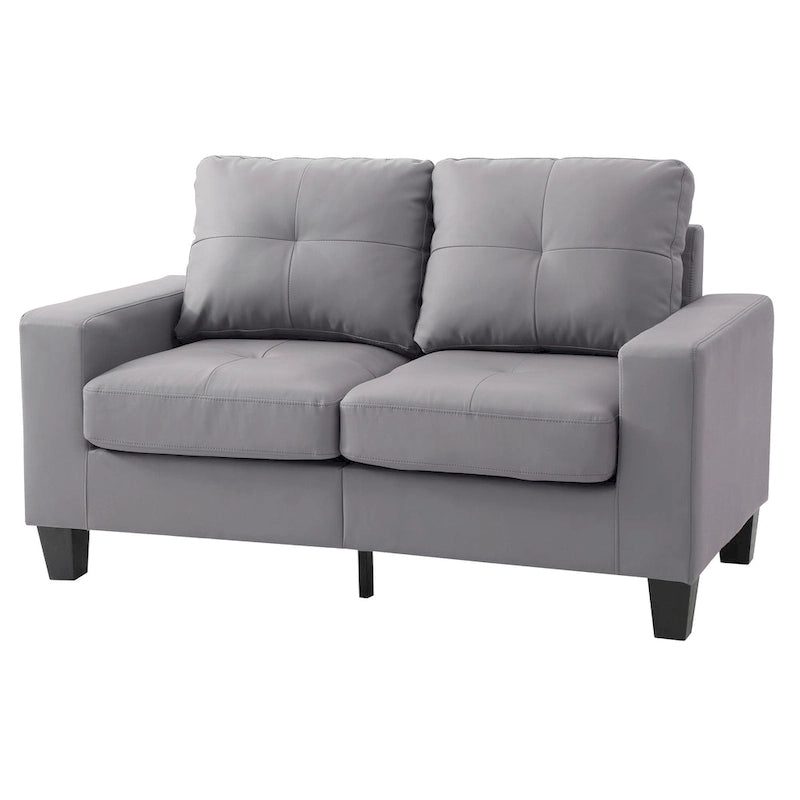 Divano Newbury a braccioli svasati in ecopelle, larghezza 58 pollici - 32L x 58P x 36A