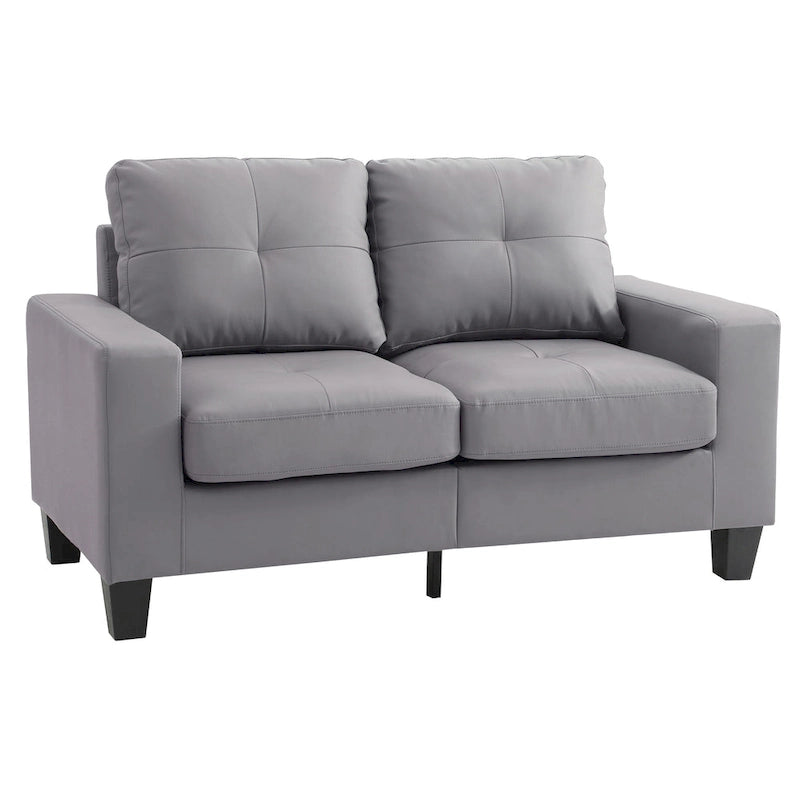 Divano Newbury a braccioli svasati in ecopelle, larghezza 58 pollici - 32L x 58P x 36A