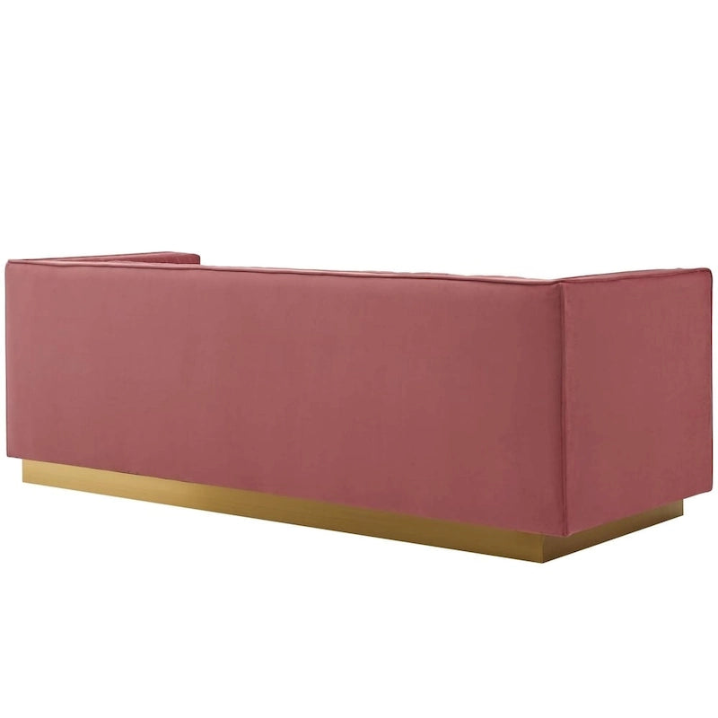 Divano in velluto Silver Orchid Perez Vertical Channel Tufted