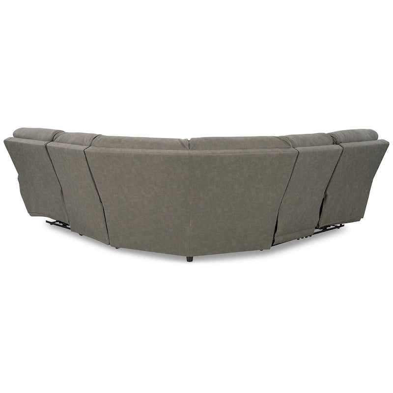 Divano sezionale reclinabile elettrico a 5 posti Signature Design by Ashley Starbot Gray - 131W x 131D x 42H