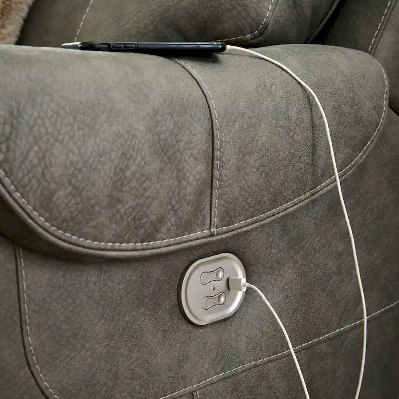 Divano sezionale reclinabile elettrico a 5 posti Signature Design by Ashley Starbot Gray - 131W x 131D x 42H