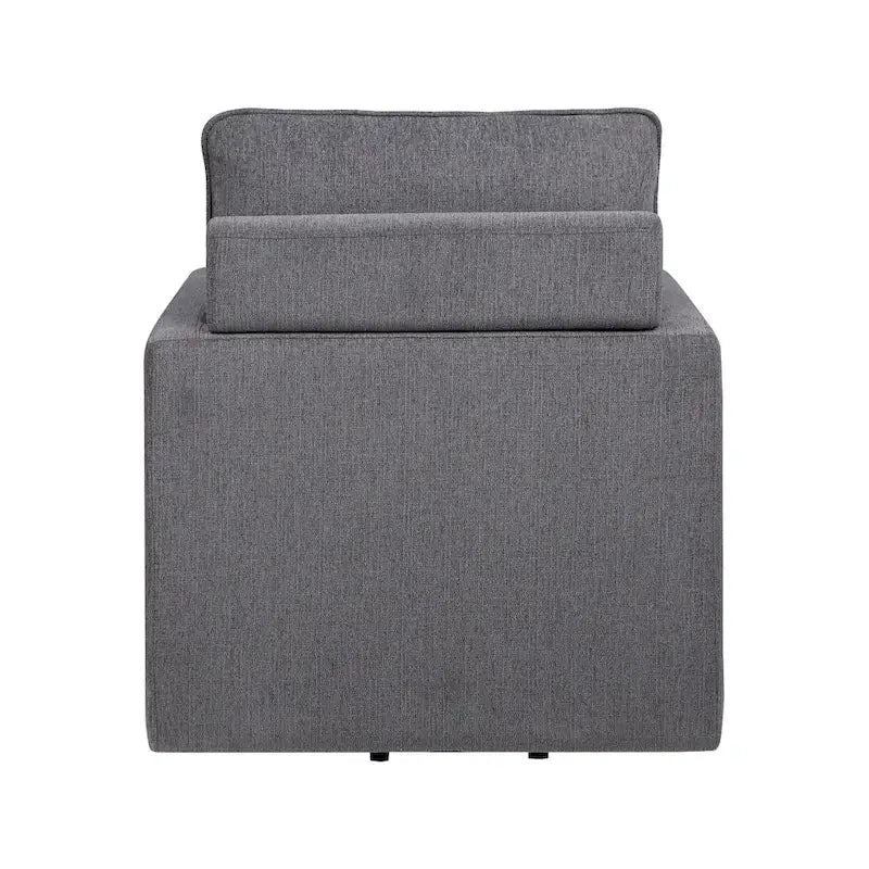 Poltrona girevole Kamile Transitional con cuscino sullo schienale in lino di Furniture of America