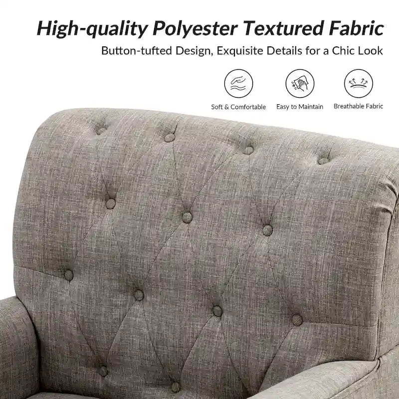 Geltrude Poltroncine Imbottite Tradizionali con Schienale Trapuntato a Bottoni Set da 2 di HULALA HOME