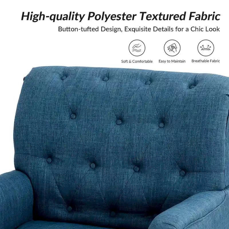 Geltrude Poltroncine Imbottite Tradizionali con Schienale Trapuntato a Bottoni Set da 2 di HULALA HOME