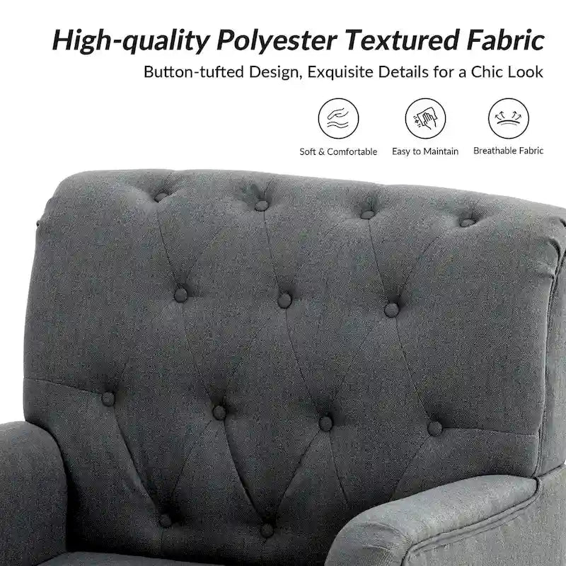 Geltrude Poltroncine Imbottite Tradizionali con Schienale Trapuntato a Bottoni Set da 2 di HULALA HOME