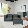 Divano Coast to Coast Mid-Century Modern a L, in ecopelle con struttura in legno massello, imbottito