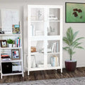 Glass Door Storage Cabinet with Adjustable Shelves - Multiple Colors