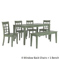 Set da pranzo rettangolare da 60 pollici Wilmington II verde salvia anticato di iNSPIRE Q Classic