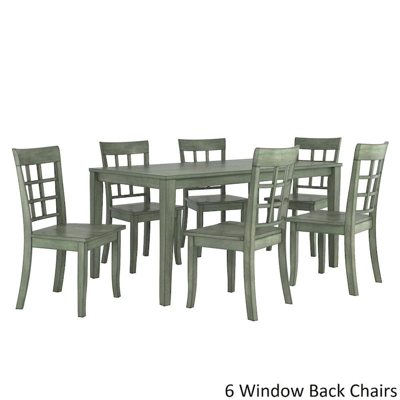 Set da pranzo rettangolare da 60 pollici Wilmington II verde salvia anticato di iNSPIRE Q Classic
