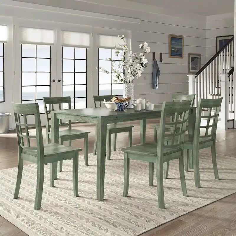 Set da pranzo rettangolare da 60 pollici Wilmington II verde salvia anticato di iNSPIRE Q Classic