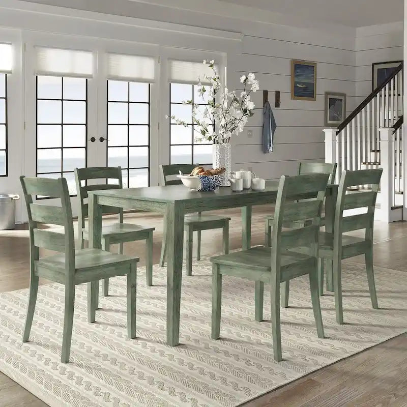 Set da pranzo rettangolare da 60 pollici Wilmington II verde salvia anticato di iNSPIRE Q Classic